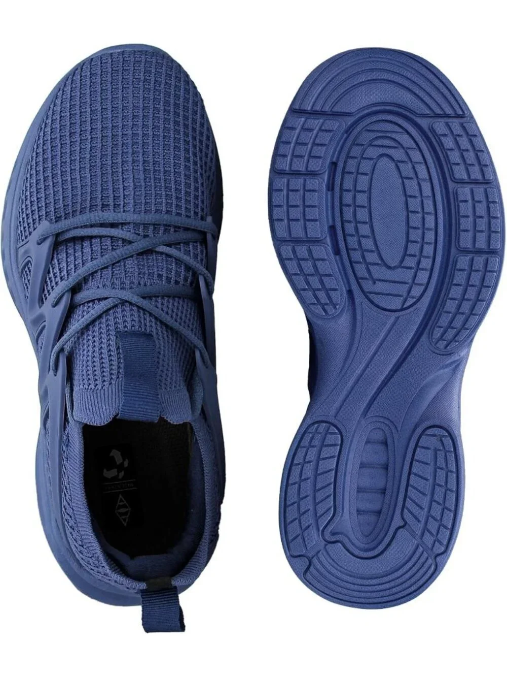 Men's Blue Lightweight Breathable Mesh Shock Athletic Slip On Walking Sneaker